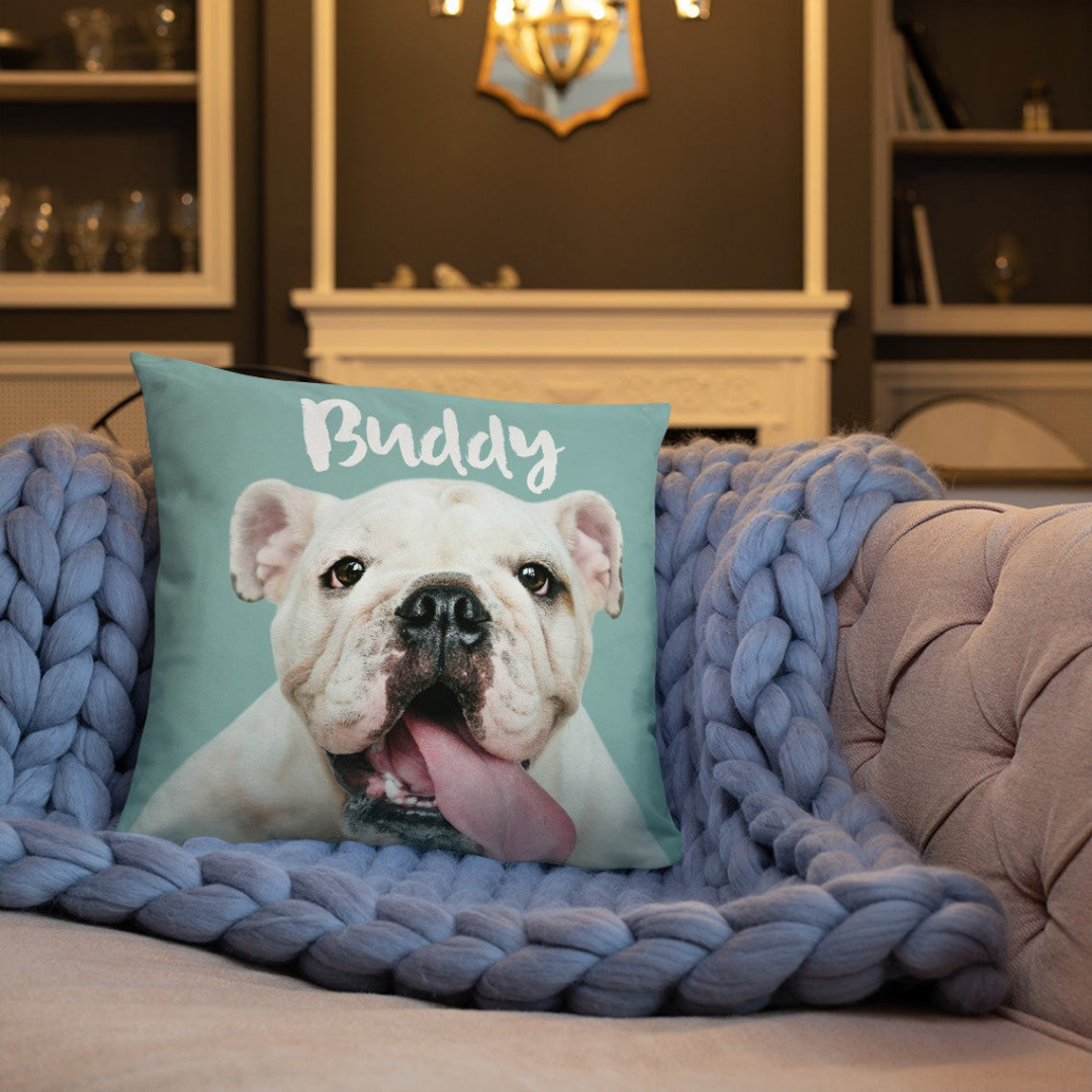 Pet Throw Pillow Pet Face Fur Family